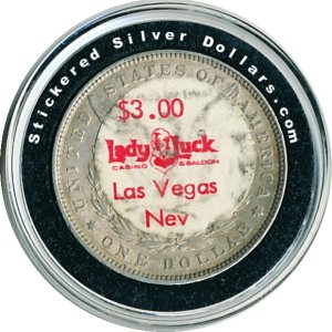 $3 Lady Luck Stickered Dollar